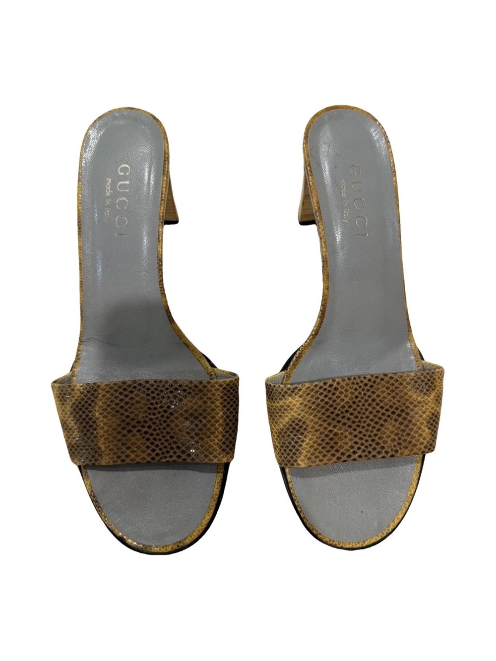 Gucci Snake-Print Slide Mules